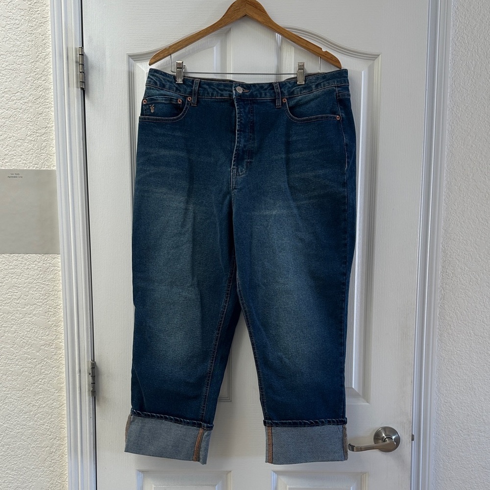 Frye Dark Blue Cropped Ankle Jeans